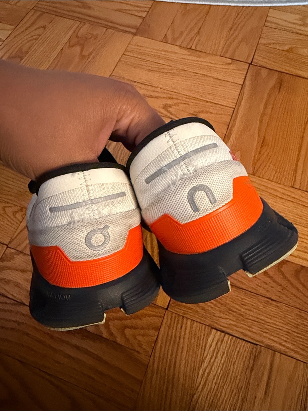 On Running Men's Athletic Shoes in White, Black & Orange - Picture 4 of 6